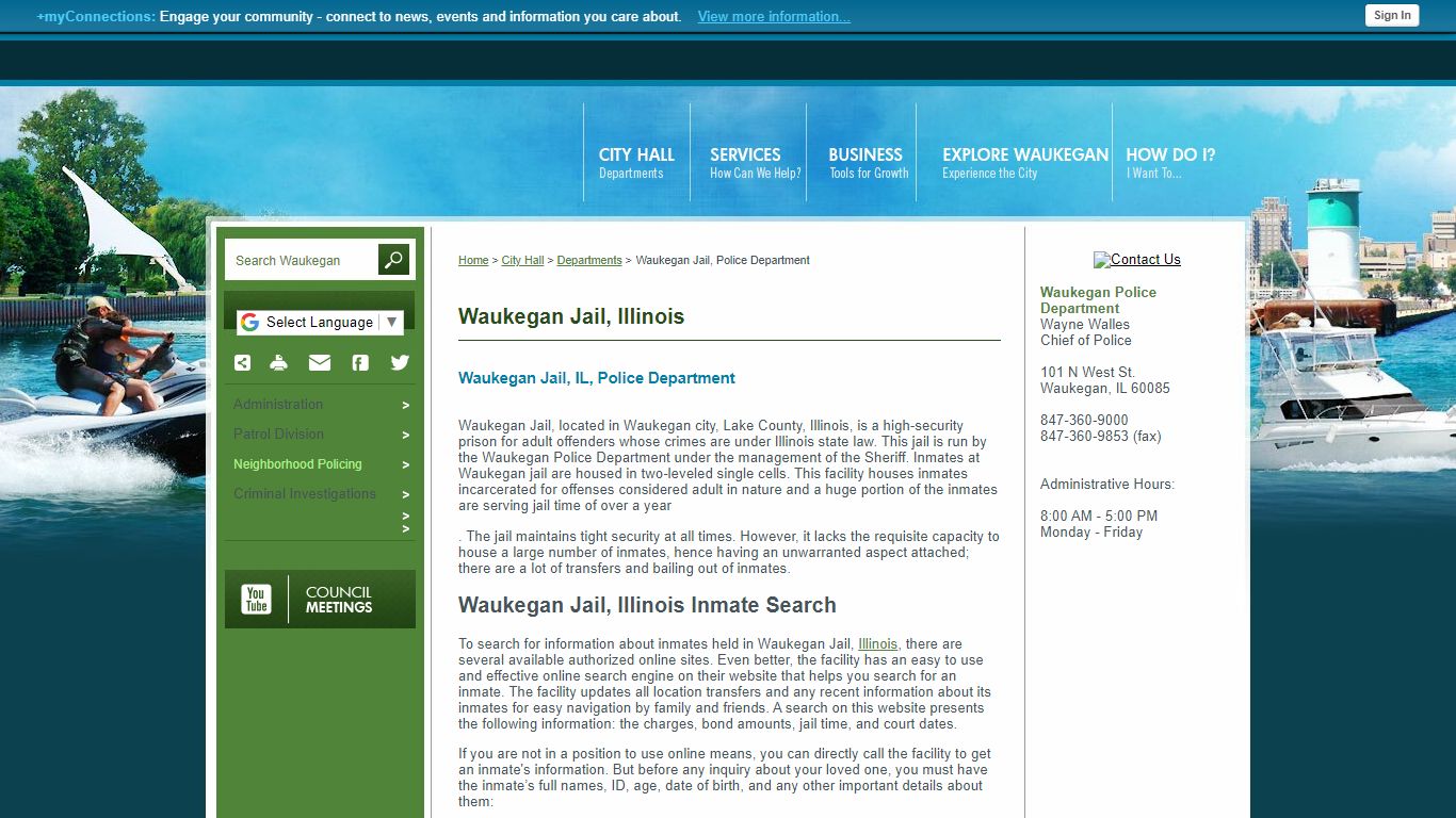 Waukegan, IL - Official Website - Waukegan Jail, Police ...